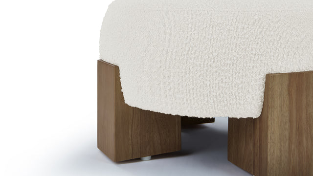 Liv - Liv Ottoman, Pearl Boucle and Walnut