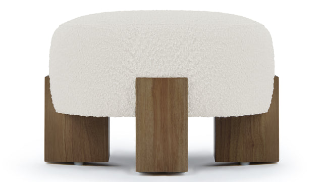 Liv - Liv Ottoman, Pearl Boucle and Walnut