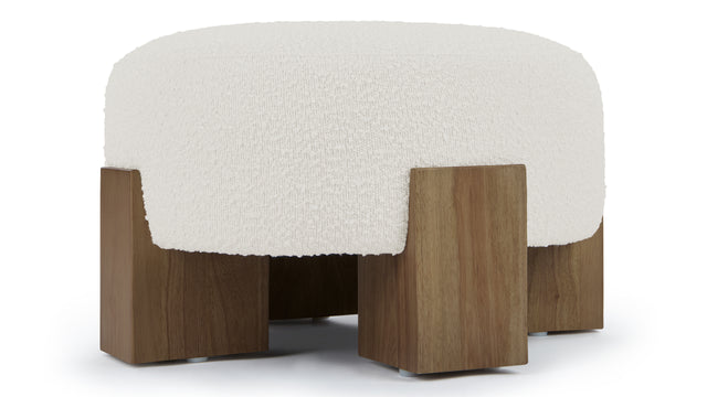 Liv - Liv Ottoman, Pearl Boucle and Walnut