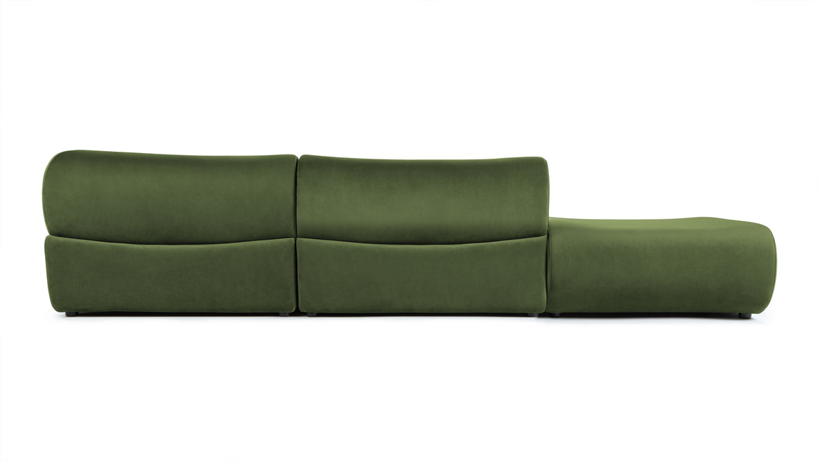 Leo - Leo Sectional, Left Corner, Lichen Plush Velvet