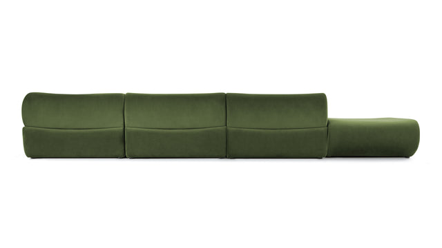 Leo - Leo Sectional, Right Corner, Lichen Plush Velvet