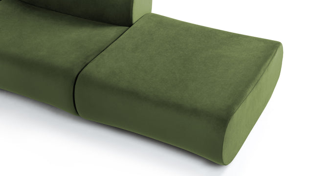 Leo - Leo Open End Sofa, Right, Lichen Plush Velvet