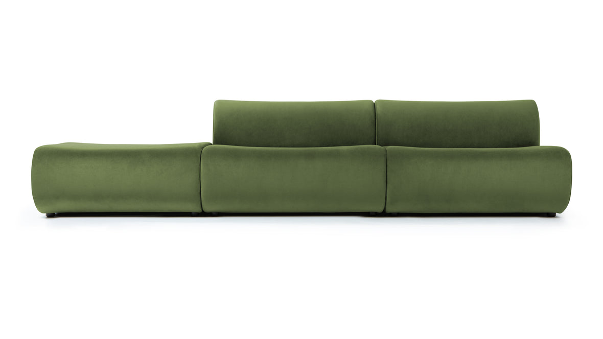 Leo - Leo Open End Sofa, Left, Lichen Plush Velvet