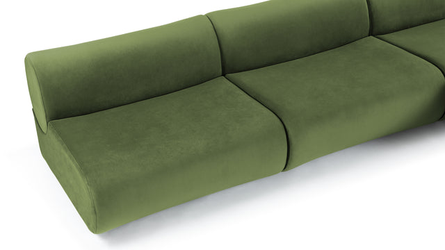 Leo - Leo Sectional, Right Chaise, Lichen Plush Velvet