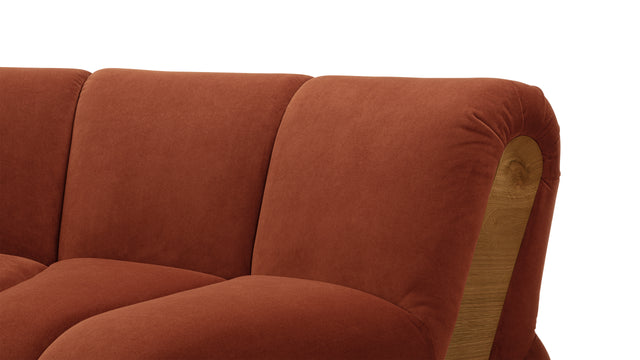 River - River Sectional, Crescent, Russet Plush Velvet