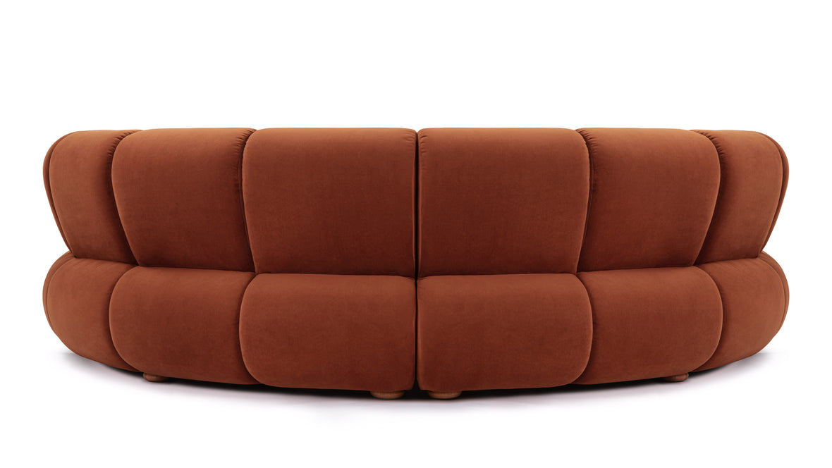 River - River Sectional, Crescent, Russet Plush Velvet