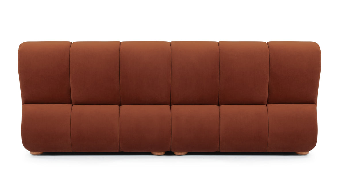 River - River Sectional, Three Seater Sofa, Russet Plush Velvet