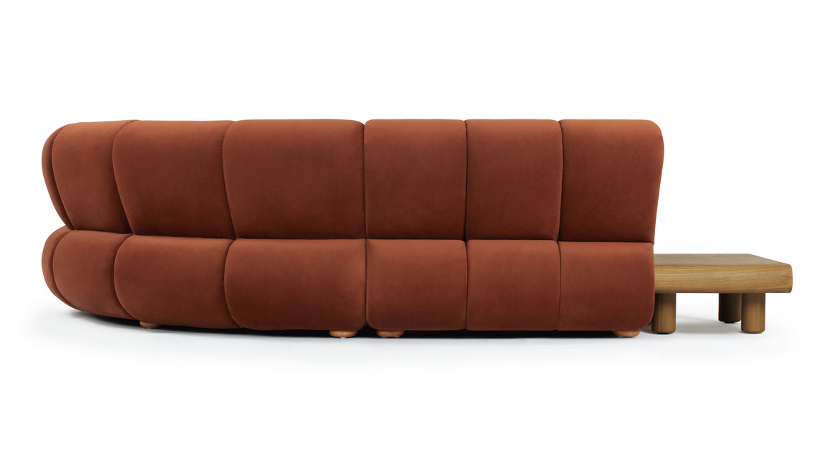 River - River Sectional, Right Corner, Russet Plush Velvet