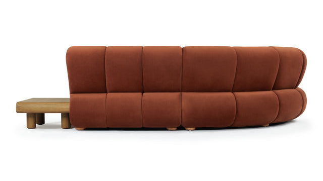 River - River Sectional, Left Corner, Russet Plush Velvet