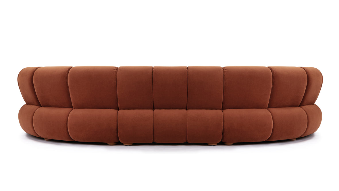 River - River Sectional, Six Seater, Russet Plush Velvet