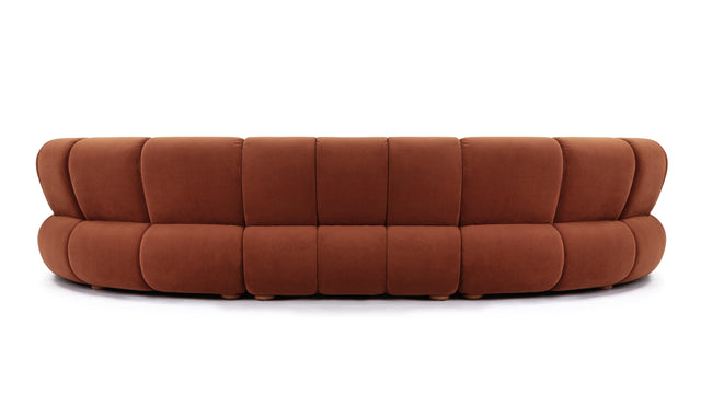 River - River Sectional, Six Seater, Russet Plush Velvet