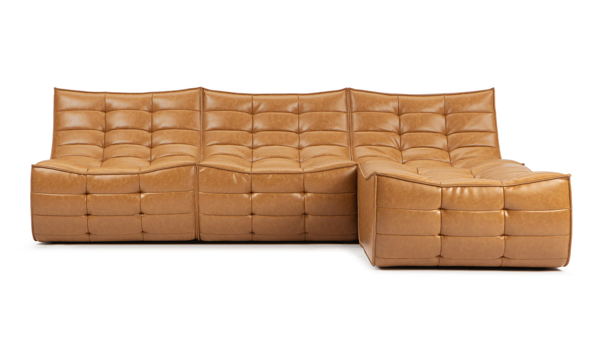 N701 - N701 Sectional, Right Chaise, Bourbon Vegan Leather