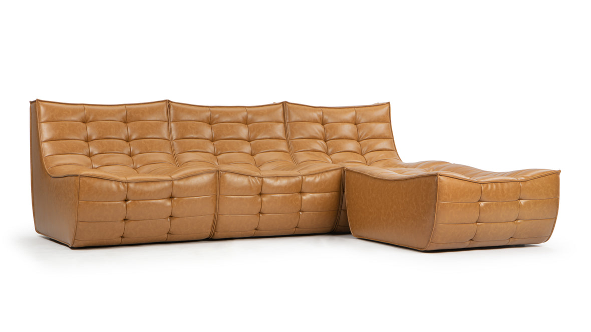 N701 - N701 Sectional, Right Chaise, Bourbon Vegan Leather