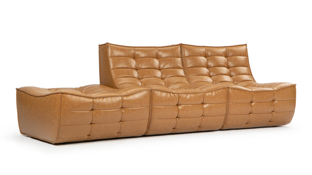 N701 - N701 Open End Sofa, Left, Bourbon Vegan Leather