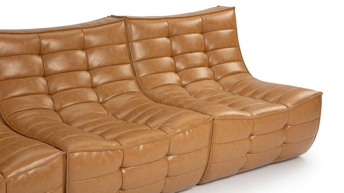 Tyge - Tyge Three Seater Sofa, Bourbon Vegan Leather