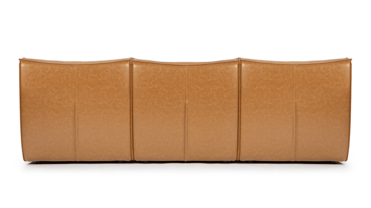 Tyge - Tyge Three Seater Sofa, Bourbon Vegan Leather