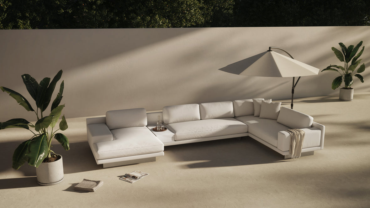 Alessio - Alessio Outdoor Module, Three Seater Sofa, Right Arm, Shell Performance Weave