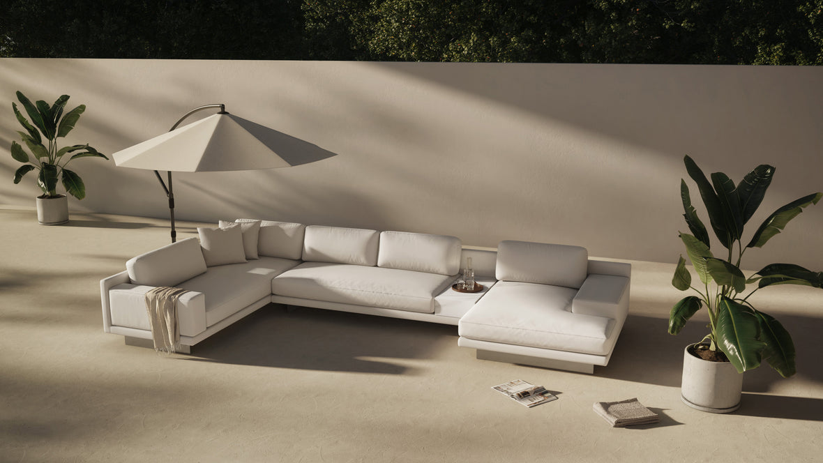 Alessio - Alessio Outdoor Sectional, Right Chaise, Shell Performance Weave