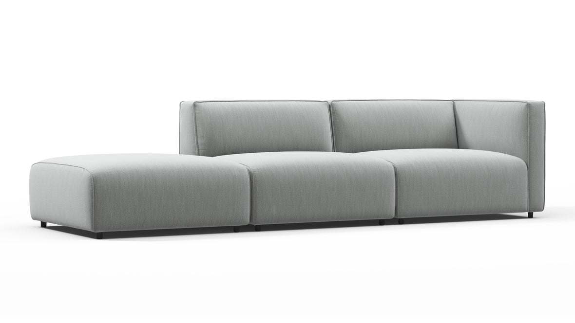 Bond - Bond Outdoor Sectional, Open End, Left, Dove Grey Performance Weave