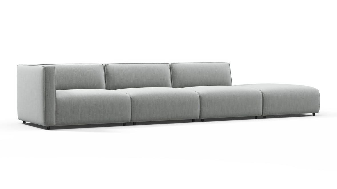 Bond - Bond Outdoor Sectional, Large Open End, Right, Dove Grey Performance Weave