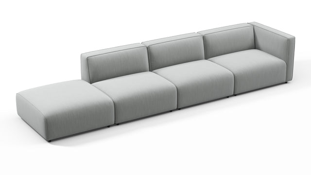 Bond - Bond Outdoor Sectional, Large Open End, Left, Dove Grey Performance Weave