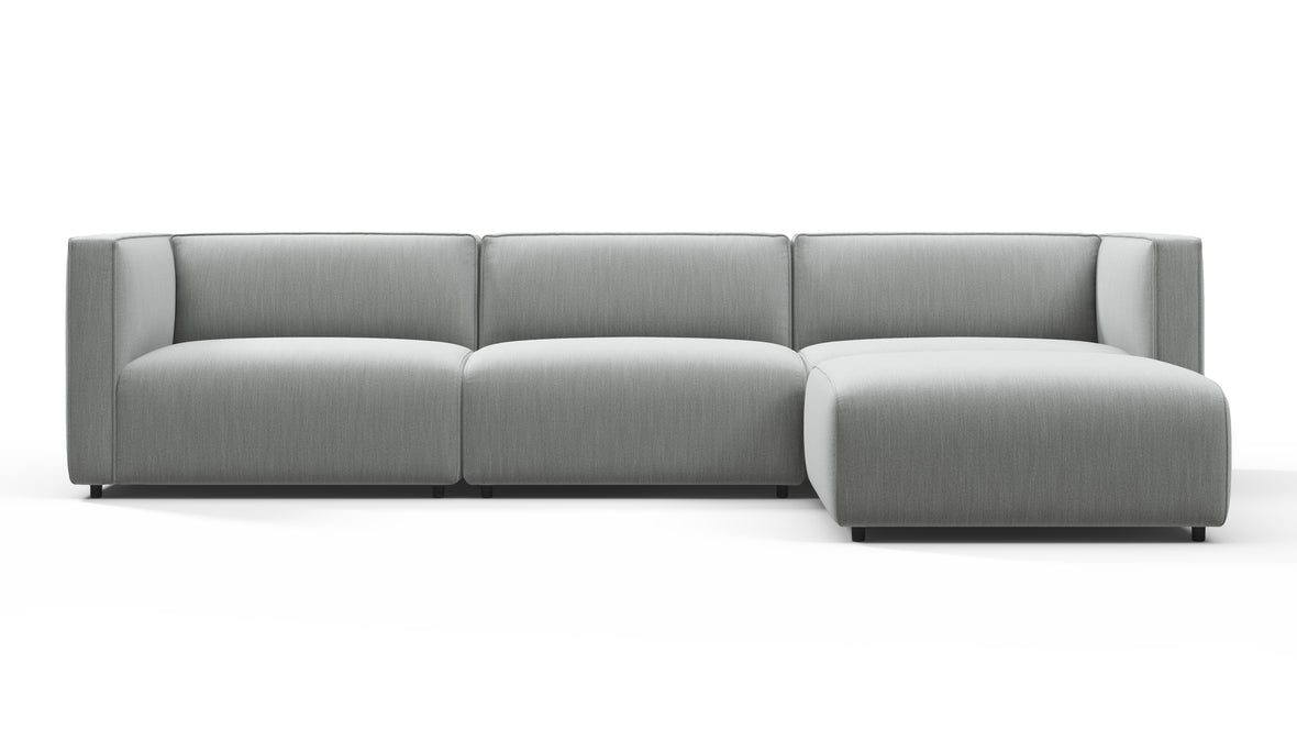 Bond - Bond Outdoor Sectional, Right Chaise, Dove Grey Performance Weave