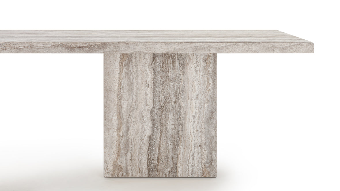 Enzo - Enzo Dining Table, Silver Travertine, 98in