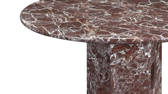 Saga - Saga Round Dining Table, Rosso Levanto Marble, 47in