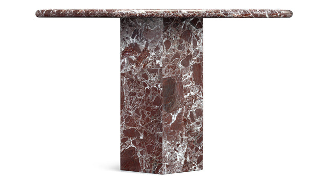 Saga - Saga Round Dining Table, Rosso Levanto Marble, 47in