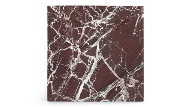 Plinth - Plinth Short Side Table, Rosso Levanto Marble