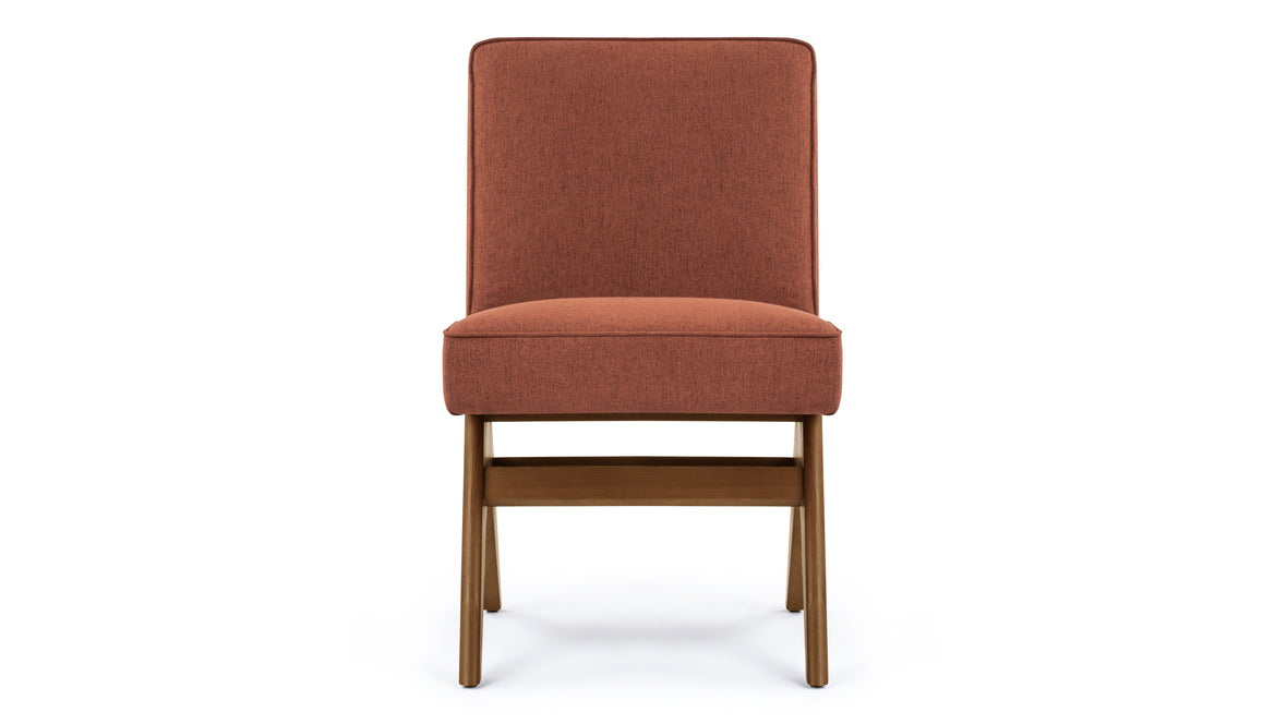 Jeanneret - Jeanneret Upholstered Side Chair, Burnt Red Weave