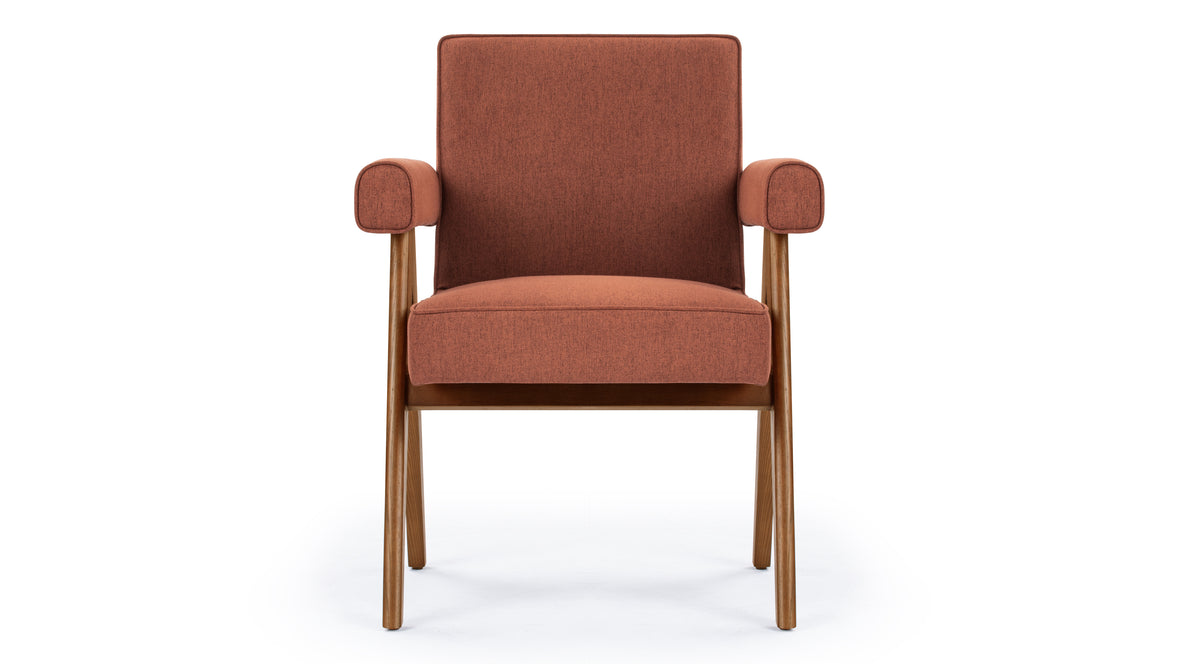 Jeanneret - Jeanneret Upholstered Armchair, Burnt Red Weave