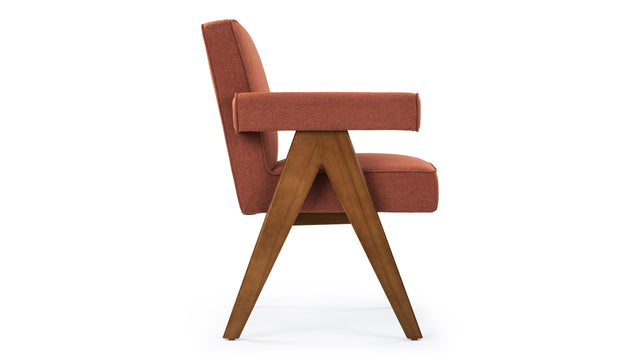 Pierre Jeanneret - Pierre Jeanneret Upholstered Armchair, Burnt Red Weave