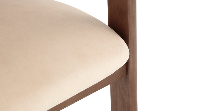 Rose - Rose Dining Chair, Mushroom Velvet and Walnut