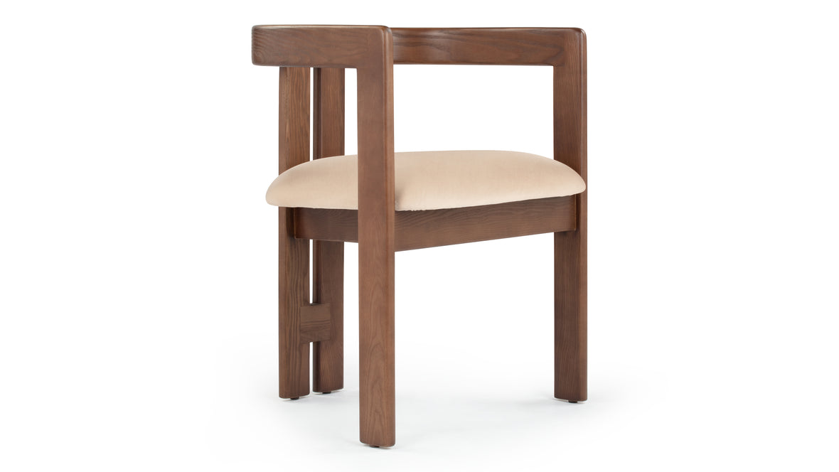 Rose - Rose Dining Chair, Mushroom Velvet and Walnut