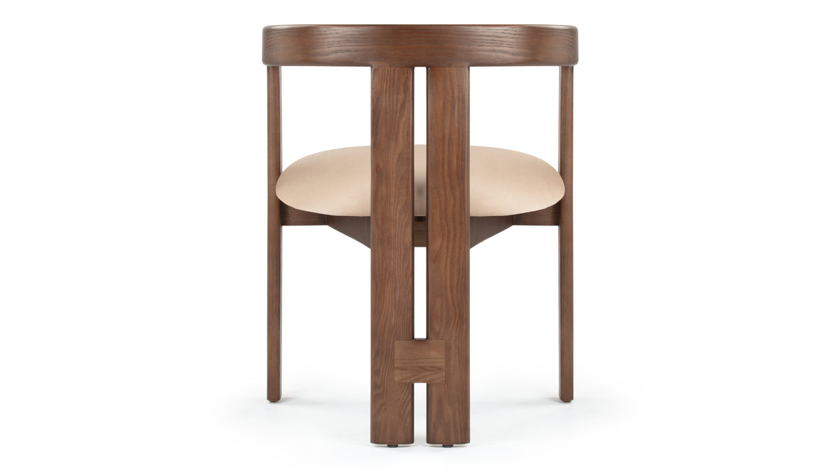 Rose - Rose Dining Chair, Mushroom Velvet and Walnut