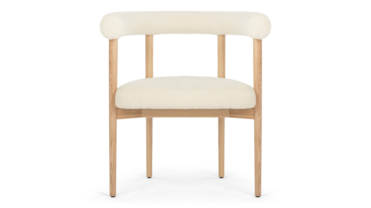 Andie - Andie Armchair, White Teddy and Natural Ash