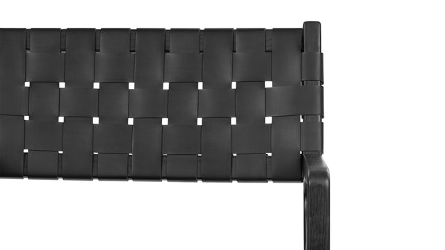 Anci - Anci Armchair, Black Vegan Leather and Black Ash