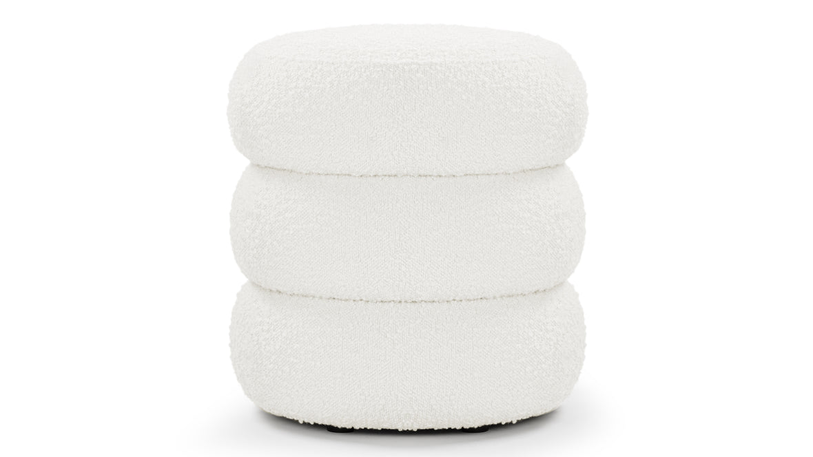 Noa - Noa Ottoman, Small, Porcelain Boucle