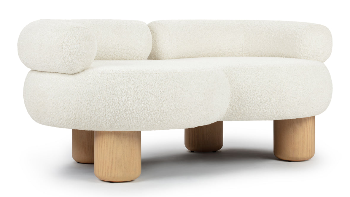 Dahl - Dahl Two Seater Sofa, Luxe White Boucle