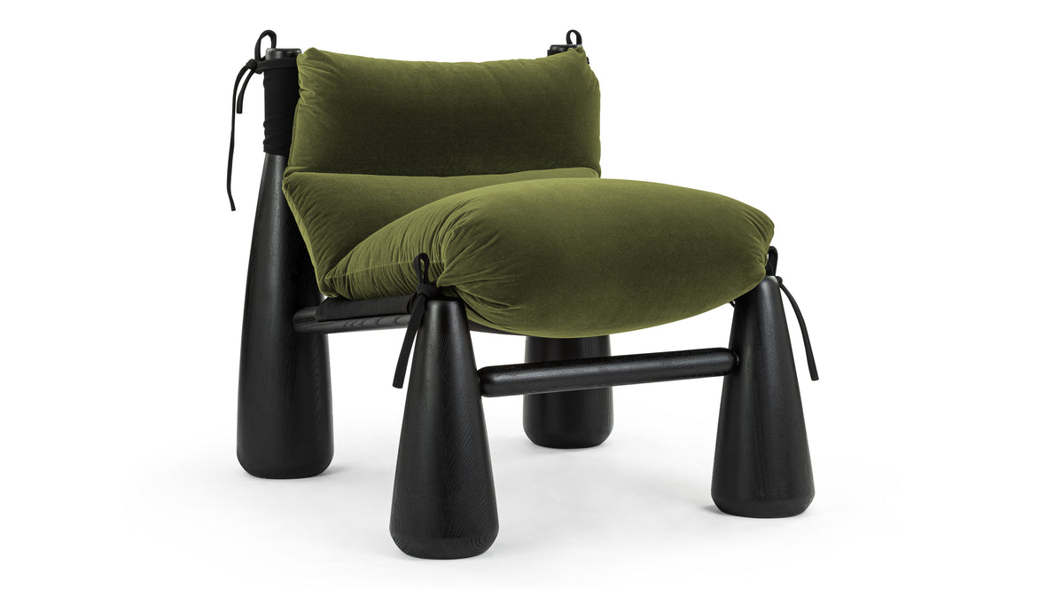 Muto - Muto Lounge Chair, Deep Moss Velvet