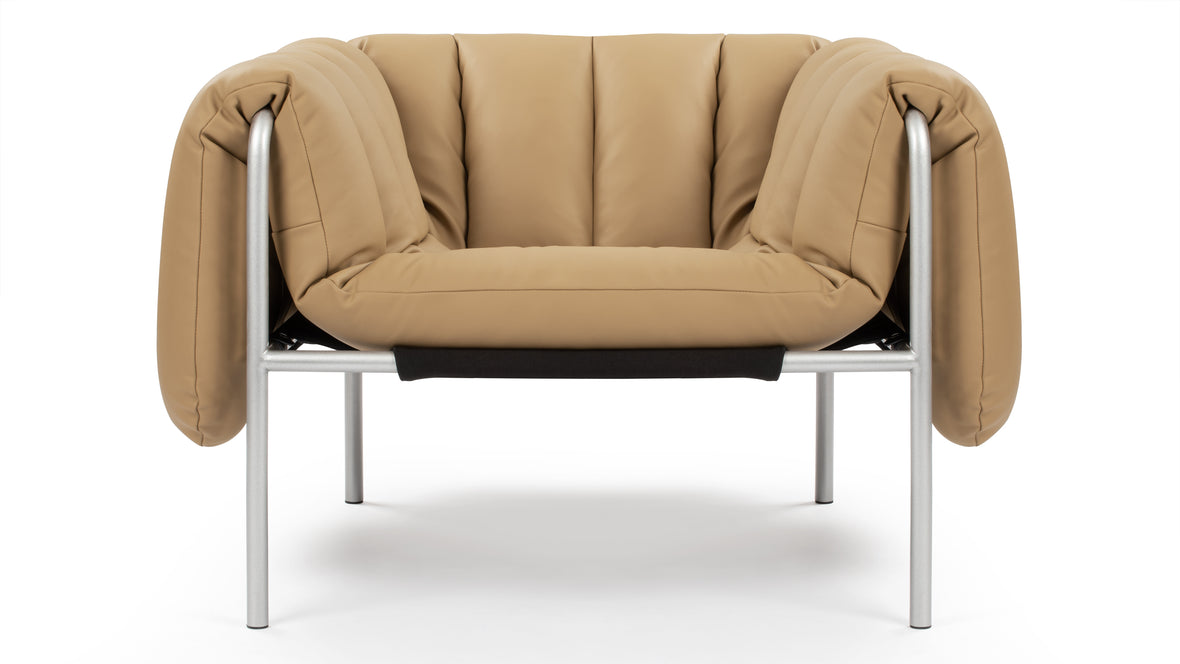 Puffy - Puffy Lounge Chair, Tuscan Tan Vegan Leather