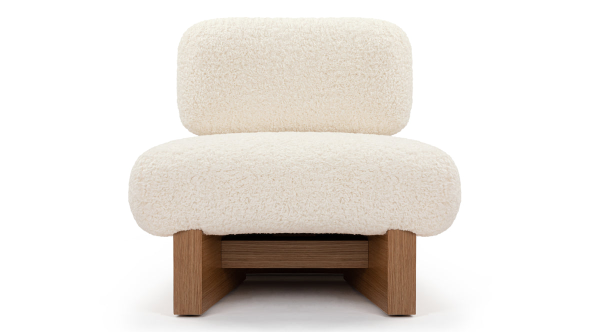 Emmy - Emmy Lounge Chair, White Vegan Sheepskin