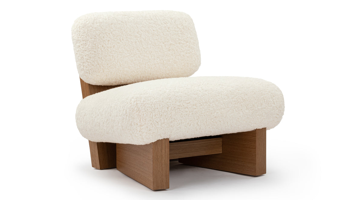 Emmy - Emmy Lounge Chair, White Vegan Sheepskin