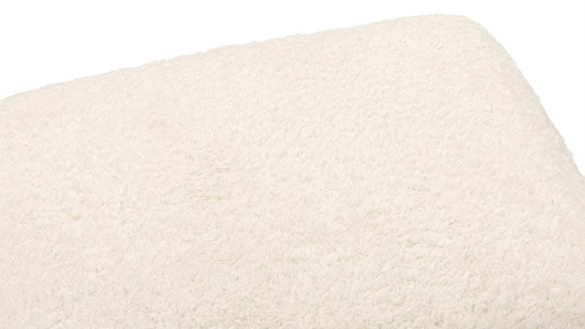 Emmy - Emmy Ottoman, White Vegan Sheepskin