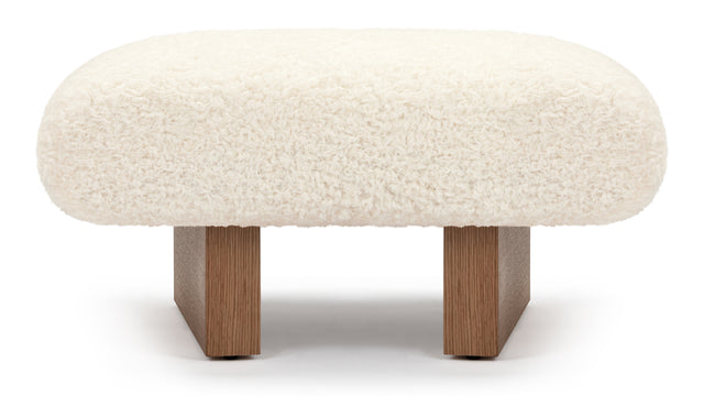 Jia - Jia Ottoman, White Vegan Sheepskin