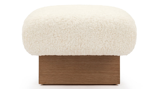 Emmy - Emmy Ottoman, White Vegan Sheepskin