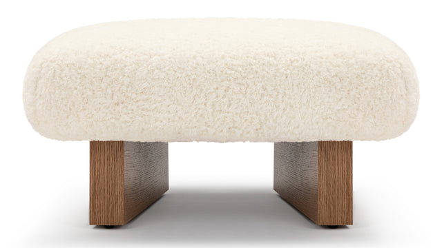 Emmy - Emmy Ottoman, White Vegan Sheepskin