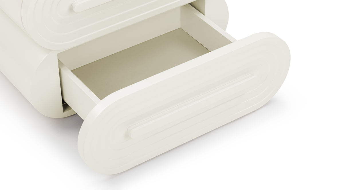 Helix - Helix Three Drawer Nightstand, Ivory