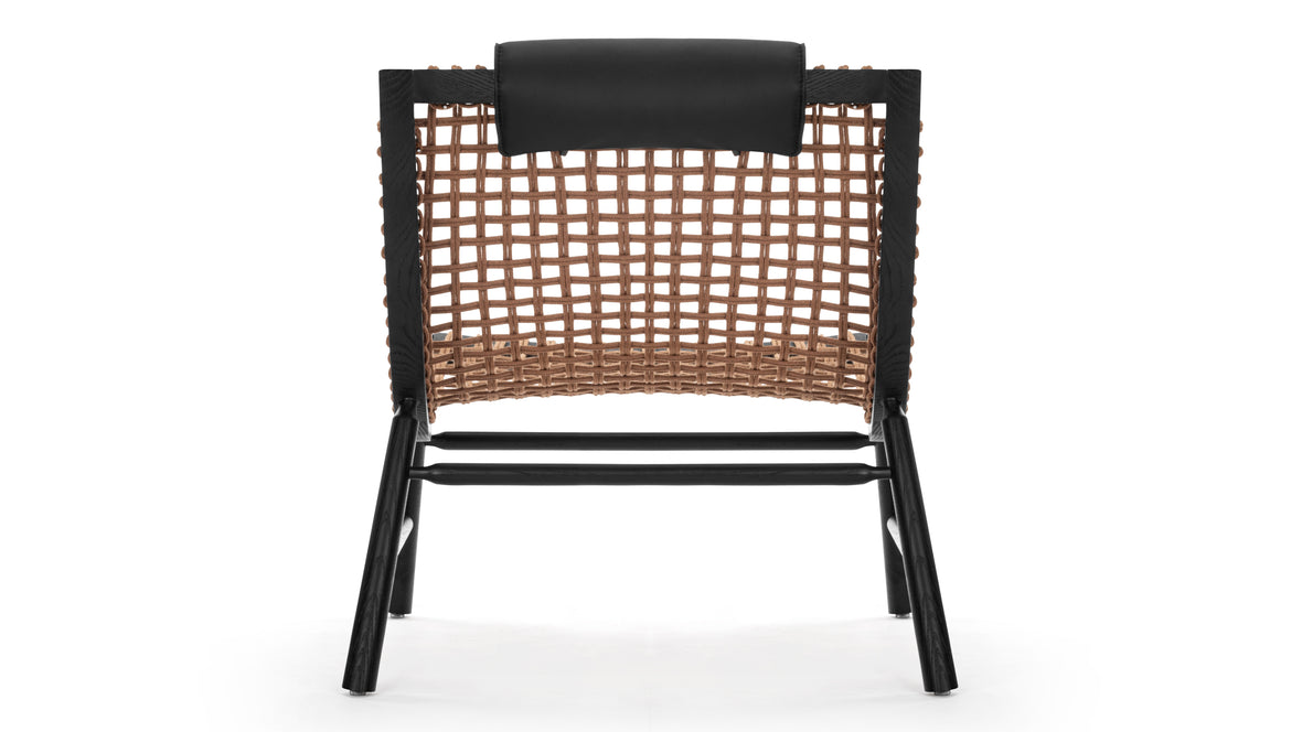 Suko - Suko Lounge Chair, Natural Cord and Ink Black Vegan Leather